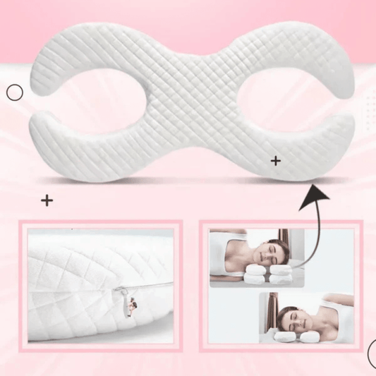 Anti-Aging Kissen in einer einzigartigen Form, die ergonomischen Schlafkomfort und Unterstützung bietet.