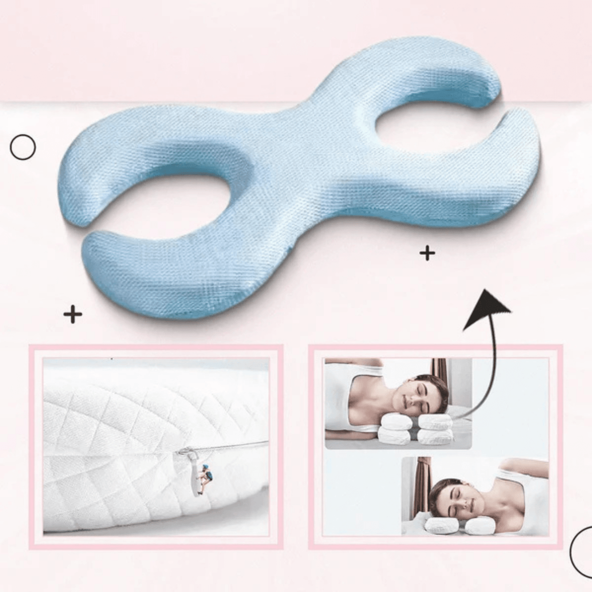 Anti-Aging Schlafkissen GlowKissen in ergonomischem Design für glatte Haut und besseren Schlaf.